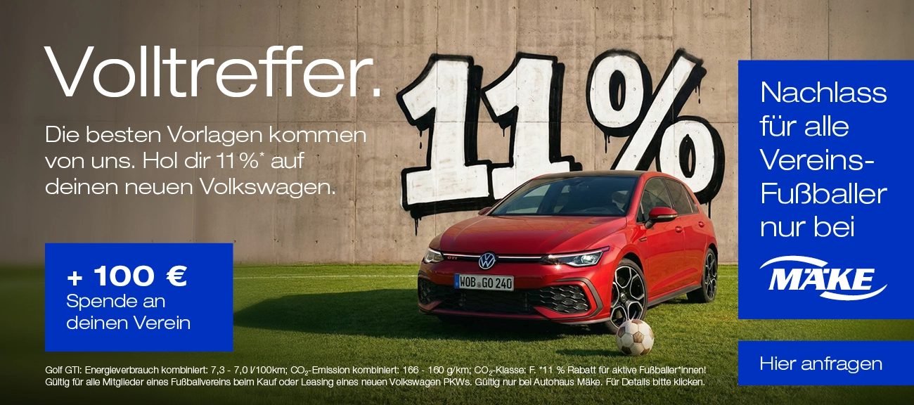 VW Neuwagen Fußball Rabatt