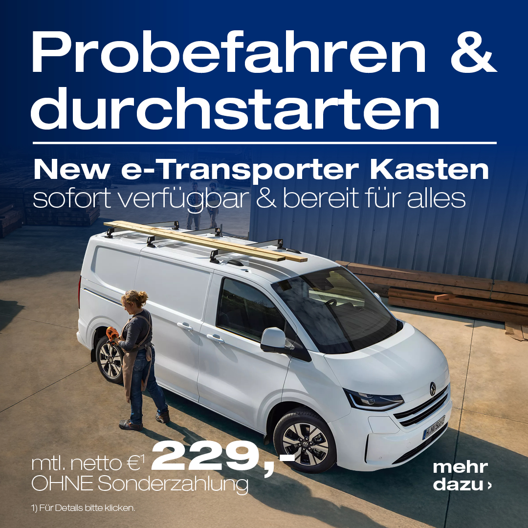 BEITRAG VW e-Transporter Lager Probefahrt